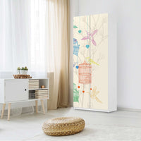 Möbelfolie IKEA Birdcage - IKEA Pax Schrank 236 cm Höhe - 2 Türen - Schlafzimmer