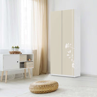 Möbelfolie IKEA Florals Plain 3 - IKEA Pax Schrank 236 cm Höhe - 2 Türen - Schlafzimmer