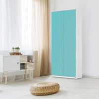 Möbelfolie IKEA Türkisgrün Light - IKEA Pax Schrank 236 cm Höhe - 2 Türen - Schlafzimmer
