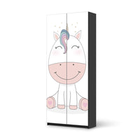 Möbelfolie IKEA Baby Unicorn - IKEA Pax Schrank 236 cm Höhe - 2 Türen - schwarz