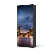 Möbelfolie IKEA Brooklyn Bridge - IKEA Pax Schrank 236 cm Höhe - 2 Türen - schwarz