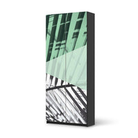 Möbelfolie IKEA Palmen mint - IKEA Pax Schrank 236 cm Höhe - 2 Türen - schwarz