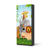 Möbelfolie IKEA Wild Animals - IKEA Pax Schrank 236 cm Höhe - 2 Türen - schwarz