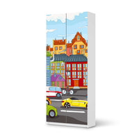 Möbelfolie IKEA City Life - IKEA Pax Schrank 236 cm Höhe - 2 Türen - weiss
