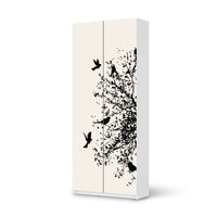 Möbelfolie IKEA Tree and Birds 2 - IKEA Pax Schrank 236 cm Höhe - 2 Türen - weiss