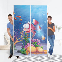 Möbelfolie IKEA Bubbles - IKEA Pax Schrank 236 cm Höhe - Schiebetür 75 cm - Folie