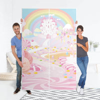 Möbelfolie IKEA Candyland - IKEA Pax Schrank 236 cm Höhe - Schiebetür 75 cm - Folie