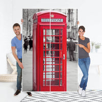 Möbelfolie IKEA Phone Box - IKEA Pax Schrank 236 cm Höhe - Schiebetür 75 cm - Folie