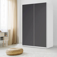 Möbelfolie IKEA Grau Dark - IKEA Pax Schrank 236 cm Höhe - Schiebetür 75 cm - Schlafzimmer