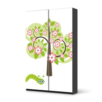 Möbelfolie IKEA Blooming Tree - IKEA Pax Schrank 236 cm Höhe - Schiebetür 75 cm - schwarz