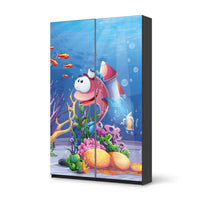 Möbelfolie IKEA Bubbles - IKEA Pax Schrank 236 cm Höhe - Schiebetür 75 cm - schwarz
