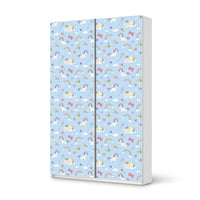 Möbelfolie IKEA Rainbow Unicorn - IKEA Pax Schrank 236 cm Höhe - Schiebetür 75 cm - weiss