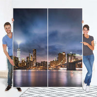 Möbelfolie IKEA Brooklyn Bridge - IKEA Pax Schrank 236 cm Höhe - Schiebetür - Folie