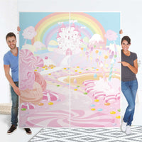 Möbelfolie IKEA Candyland - IKEA Pax Schrank 236 cm Höhe - Schiebetür - Folie