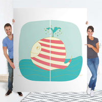 Möbelfolie IKEA Funny Wale - IKEA Pax Schrank 236 cm Höhe - Schiebetür - Folie