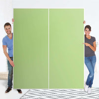 Möbelfolie IKEA Hellgrün Light - IKEA Pax Schrank 236 cm Höhe - Schiebetür - Folie