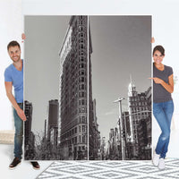 Möbelfolie IKEA Manhattan - IKEA Pax Schrank 236 cm Höhe - Schiebetür - Folie