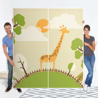 Möbelfolie IKEA Mountain Giraffe - IKEA Pax Schrank 236 cm Höhe - Schiebetür - Folie