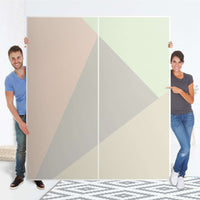 Möbelfolie IKEA Pastell Geometrik - IKEA Pax Schrank 236 cm Höhe - Schiebetür - Folie