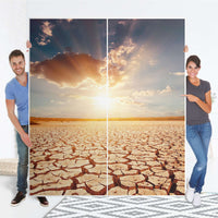 Möbelfolie IKEA Savanne - IKEA Pax Schrank 236 cm Höhe - Schiebetür - Folie