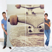 Möbelfolie IKEA Skateboard - IKEA Pax Schrank 236 cm Höhe - Schiebetür - Folie