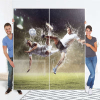 Möbelfolie IKEA Soccer - IKEA Pax Schrank 236 cm Höhe - Schiebetür - Folie