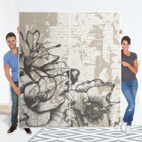 Möbelfolie IKEA Styleful Vintage 1 - IKEA Pax Schrank 236 cm Höhe - Schiebetür - Folie