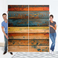 Möbelfolie IKEA Wooden - IKEA Pax Schrank 236 cm Höhe - Schiebetür - Folie