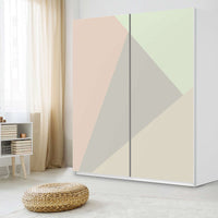 Möbelfolie IKEA Pastell Geometrik - IKEA Pax Schrank 236 cm Höhe - Schiebetür - Schlafzimmer