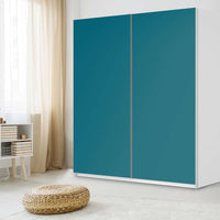 Möbelfolie IKEA Türkisgrün Dark - IKEA Pax Schrank 236 cm Höhe - Schiebetür - Schlafzimmer