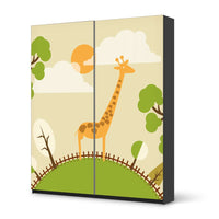 Möbelfolie IKEA Mountain Giraffe - IKEA Pax Schrank 236 cm Höhe - Schiebetür - schwarz