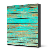Möbelfolie IKEA Wooden Aqua - IKEA Pax Schrank 236 cm Höhe - Schiebetür - schwarz