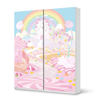 Möbelfolie IKEA Candyland - IKEA Pax Schrank 236 cm Höhe - Schiebetür - weiss