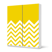 Möbelfolie IKEA Gelbe Zacken - IKEA Pax Schrank 236 cm Höhe - Schiebetür - weiss