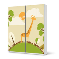 Möbelfolie IKEA Mountain Giraffe - IKEA Pax Schrank 236 cm Höhe - Schiebetür - weiss