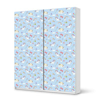 Möbelfolie IKEA Rainbow Unicorn - IKEA Pax Schrank 236 cm Höhe - Schiebetür - weiss