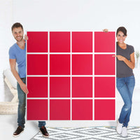 Möbelfolie Rot Light - IKEA Kallax Regal 16 Türen - Folie