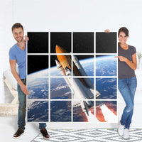 Möbelfolie Space Traveller - IKEA Kallax Regal 16 Türen - Folie