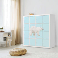 Möbelfolie Origami Polar Bear - IKEA Kallax Regal 16 Türen - Kinderzimmer