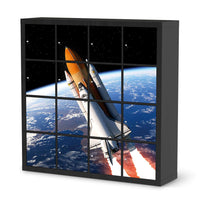 Möbelfolie Space Traveller - IKEA Kallax Regal 16 Türen - schwarz