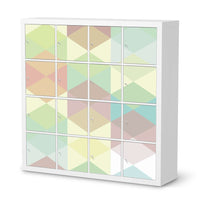 Möbelfolie Melitta Pastell Geometrie - IKEA Kallax Regal 16 Türen - weiss
