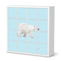 Möbelfolie Origami Polar Bear - IKEA Kallax Regal 16 Türen - weiss