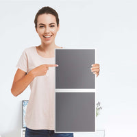 Möbelfolie Grau Light - IKEA Kallax Regal 2 Türen Hoch - Folie