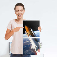 Möbelfolie Space Traveller - IKEA Kallax Regal 2 Türen Hoch - Folie