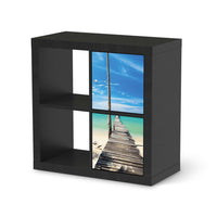 Möbelfolie Blue Water - IKEA Kallax Regal 2 Türen Hoch - schwarz