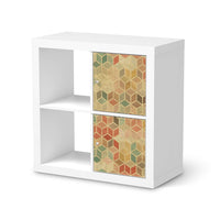 Möbelfolie 3D Retro - IKEA Kallax Regal 2 Türen Hoch - weiss