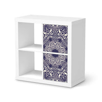 Möbelfolie Blue Mandala - IKEA Kallax Regal 2 Türen Hoch - weiss