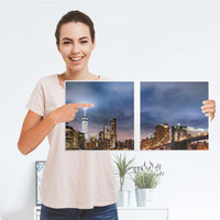 Möbelfolie Brooklyn Bridge - IKEA Kallax Regal 2 Türen Quer - Folie