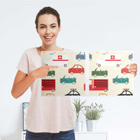 Möbelfolie Cars - IKEA Kallax Regal 2 Türen Quer - Folie