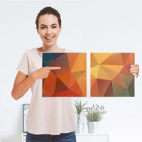 Möbelfolie Polygon - IKEA Kallax Regal 2 Türen Quer - Folie